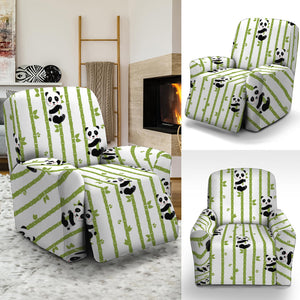 Cute Panda And Bamboo Pattern Print Recliner Slipcover