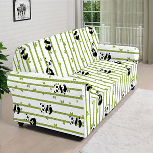 Cute Panda And Bamboo Pattern Print Sofa Cover