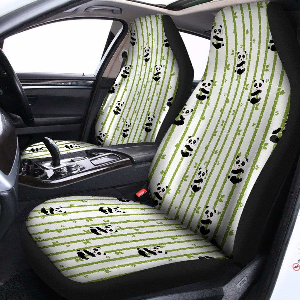 Cute Panda And Bamboo Pattern Print Universal Fit Car Seat Covers