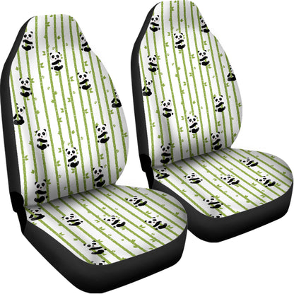 Cute Panda And Bamboo Pattern Print Universal Fit Car Seat Covers