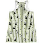 Cute Panda And Bamboo Pattern Print Women's Racerback Tank Top