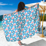 Cute Panda And Parachute Pattern Print Beach Sarong Wrap