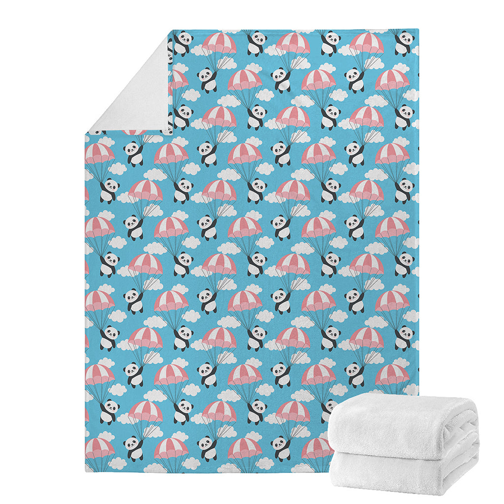Cute Panda And Parachute Pattern Print Blanket
