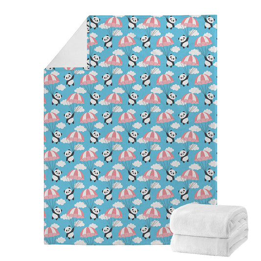 Cute Panda And Parachute Pattern Print Blanket