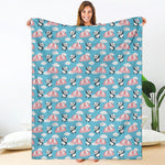 Cute Panda And Parachute Pattern Print Blanket