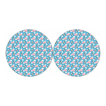 Cute Panda And Parachute Pattern Print Car Coasters