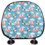 Cute Panda And Parachute Pattern Print Car Headrest Covers