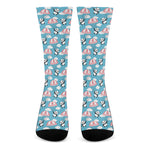 Cute Panda And Parachute Pattern Print Crew Socks