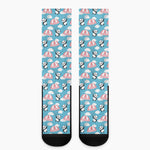 Cute Panda And Parachute Pattern Print Crew Socks