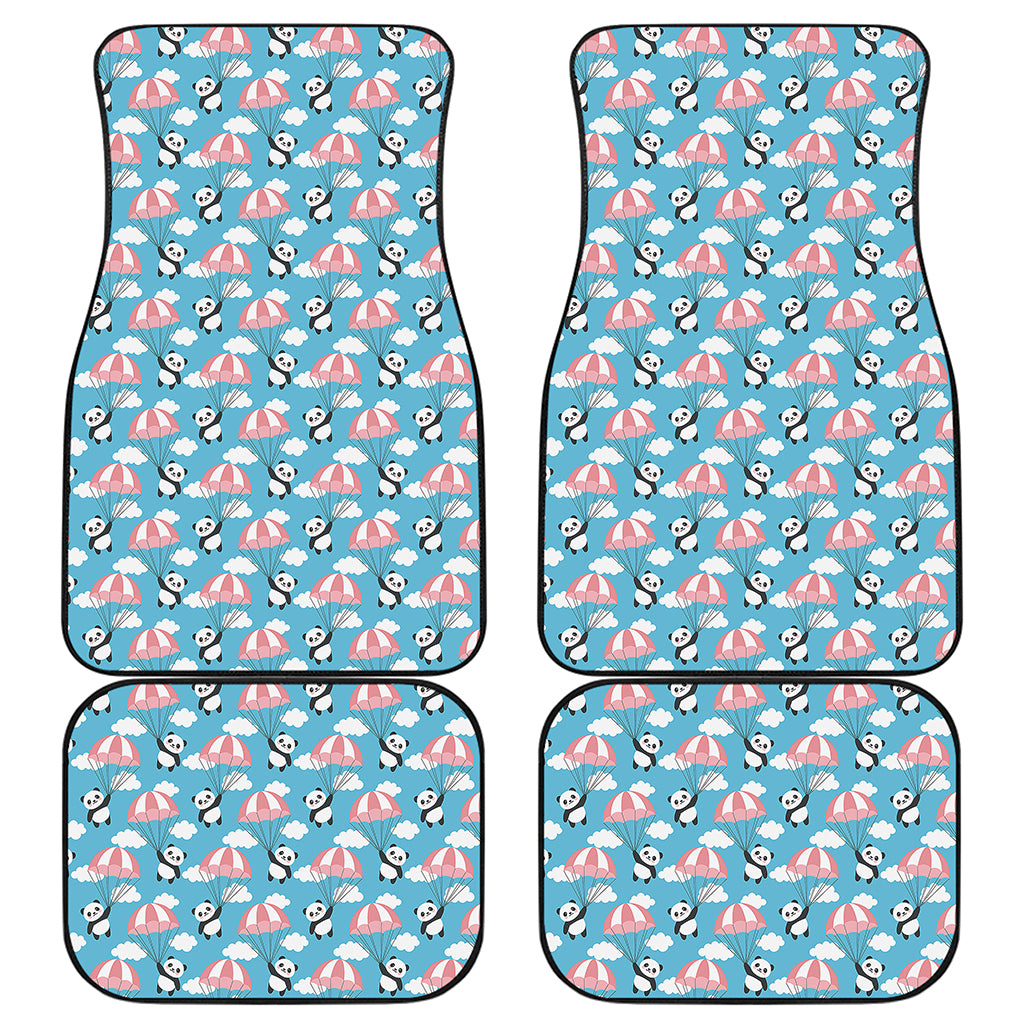 Cute Panda And Parachute Pattern Print Front and Back Car Floor Mats