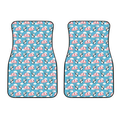 Cute Panda And Parachute Pattern Print Front Car Floor Mats