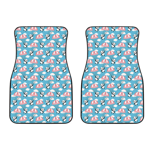 Cute Panda And Parachute Pattern Print Front Car Floor Mats