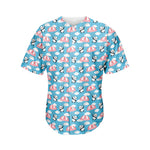 Cute Panda And Parachute Pattern Print Men's Baseball Jersey