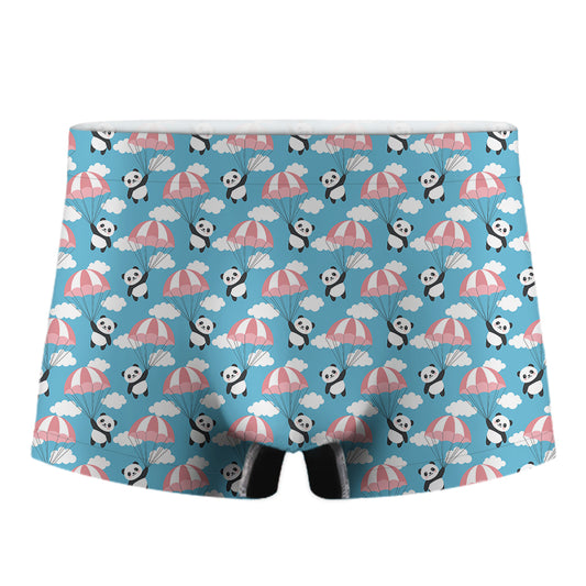 Cute Panda And Parachute Pattern Print Men's Boxer Briefs