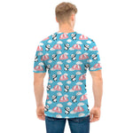 Cute Panda And Parachute Pattern Print Men's T-Shirt