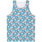 Cute Panda And Parachute Pattern Print Men's Tank Top