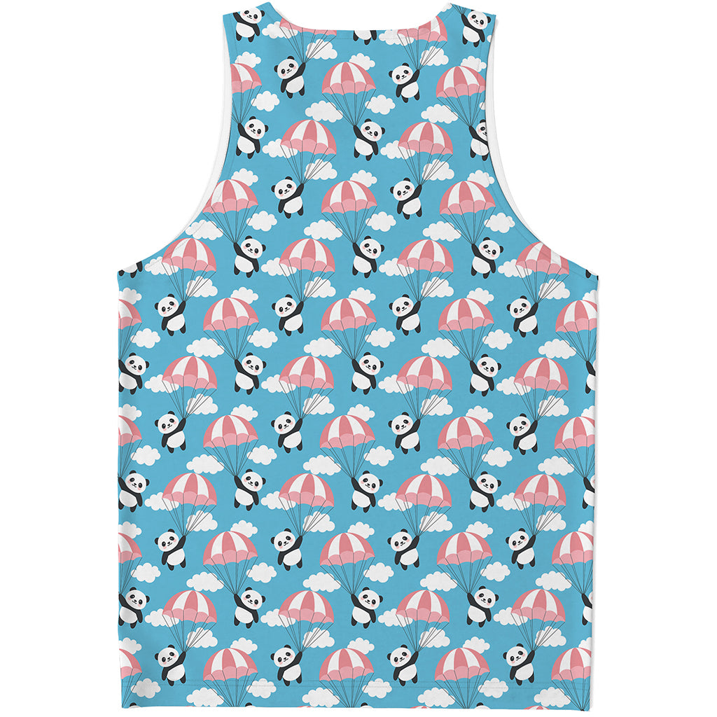 Cute Panda And Parachute Pattern Print Men's Tank Top