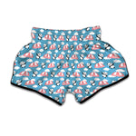 Cute Panda And Parachute Pattern Print Muay Thai Boxing Shorts
