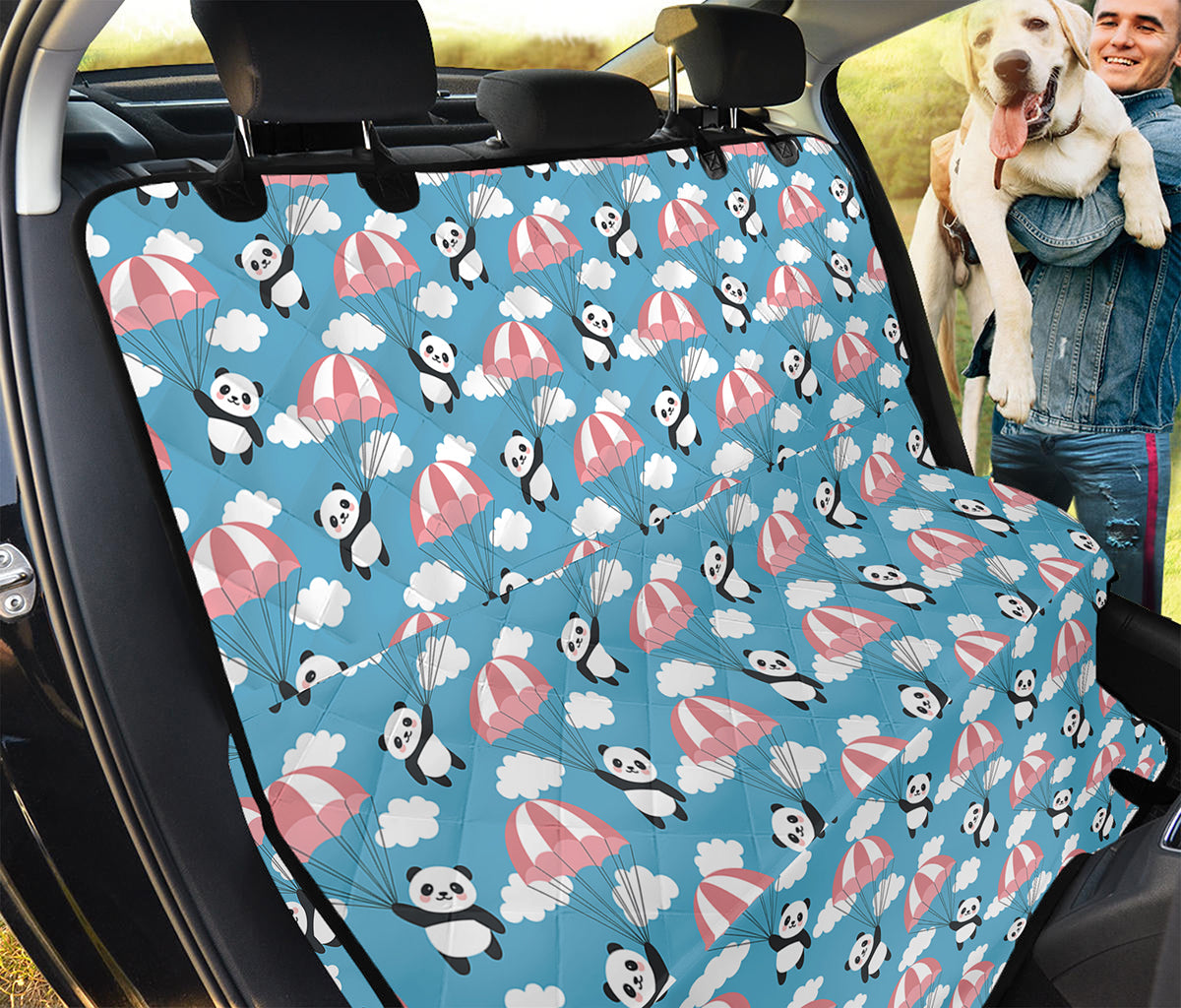 Cute Panda And Parachute Pattern Print Pet Car Back Seat Cover