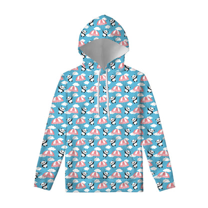 Cute Panda And Parachute Pattern Print Pullover Hoodie