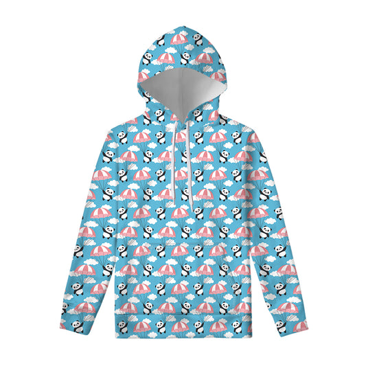 Cute Panda And Parachute Pattern Print Pullover Hoodie