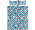 Cute Panda And Parachute Pattern Print Quilt Bed Set