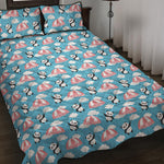 Cute Panda And Parachute Pattern Print Quilt Bed Set