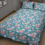 Cute Panda And Parachute Pattern Print Quilt Bed Set