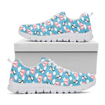 Cute Panda And Parachute Pattern Print White Sneakers