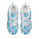 Cute Panda And Parachute Pattern Print White Sneakers