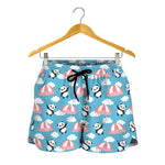 Cute Panda And Parachute Pattern Print Women's Shorts