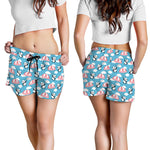 Cute Panda And Parachute Pattern Print Women's Shorts