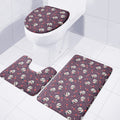 Cute Panda Cupid Valentine Pattern Print 3 Piece Bath Mat Set