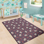 Cute Panda Cupid Valentine Pattern Print Area Rug