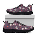 Cute Panda Cupid Valentine Pattern Print Black Running Shoes