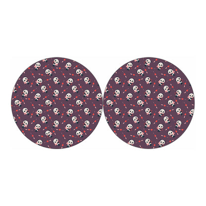 Cute Panda Cupid Valentine Pattern Print Car Coasters