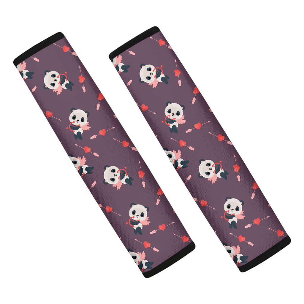 Cute Panda Cupid Valentine Pattern Print Car Seat Belt Covers