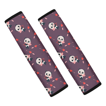 Cute Panda Cupid Valentine Pattern Print Car Seat Belt Covers
