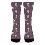 Cute Panda Cupid Valentine Pattern Print Crew Socks