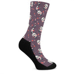 Cute Panda Cupid Valentine Pattern Print Crew Socks