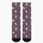 Cute Panda Cupid Valentine Pattern Print Crew Socks
