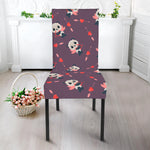 Cute Panda Cupid Valentine Pattern Print Dining Chair Slipcover