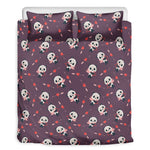 Cute Panda Cupid Valentine Pattern Print Duvet Cover Bedding Set