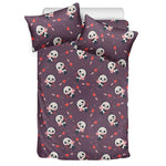 Cute Panda Cupid Valentine Pattern Print Duvet Cover Bedding Set