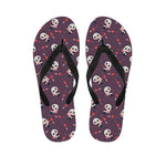 Cute Panda Cupid Valentine Pattern Print Flip Flops