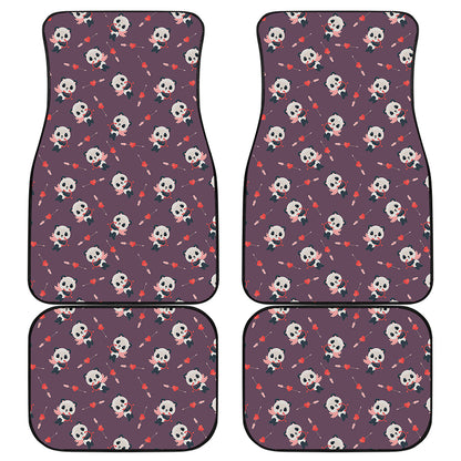 Cute Panda Cupid Valentine Pattern Print Front and Back Car Floor Mats