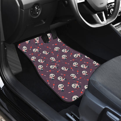 Cute Panda Cupid Valentine Pattern Print Front Car Floor Mats