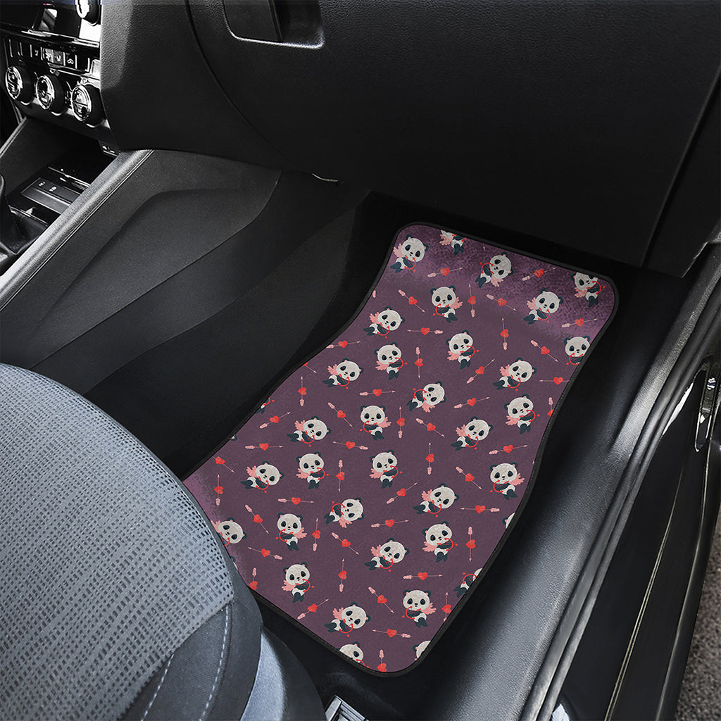 Cute Panda Cupid Valentine Pattern Print Front Car Floor Mats