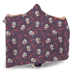 Cute Panda Cupid Valentine Pattern Print Hooded Blanket