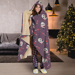 Cute Panda Cupid Valentine Pattern Print Hooded Blanket